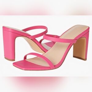 The Drop Avery Square Toe Two Strap High Heeled Sandal #780